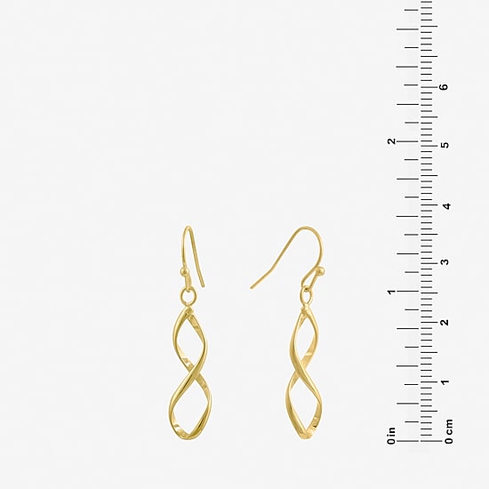 Silver Reflections 14K Gold Over Brass Drop Earrings