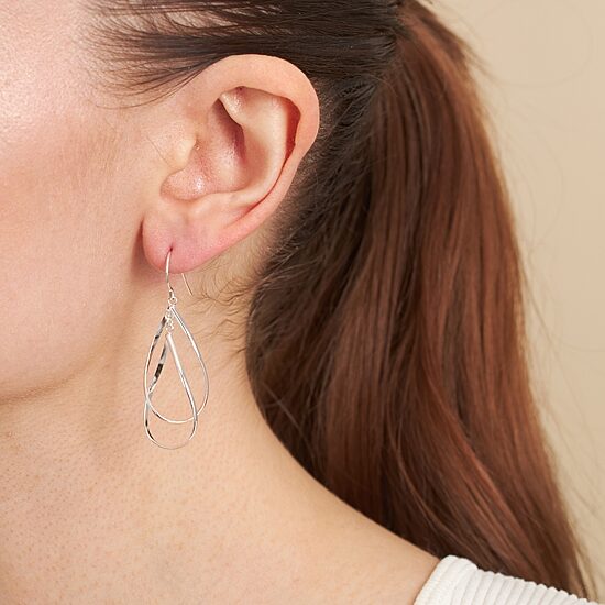 Silver Reflections Pure Silver Over Brass Pear Drop Earrings