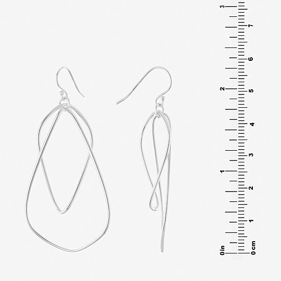 Silver Reflections Pure Silver Over Brass Drop Earrings
