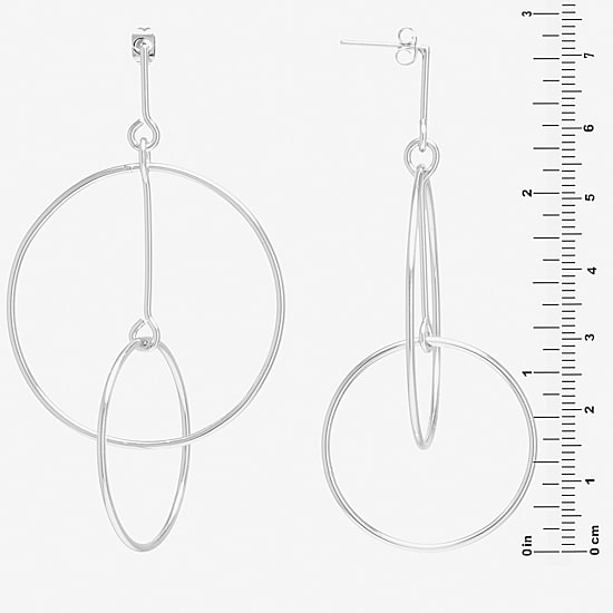 Silver Reflections Pure Silver Over Brass Drop Earrings
