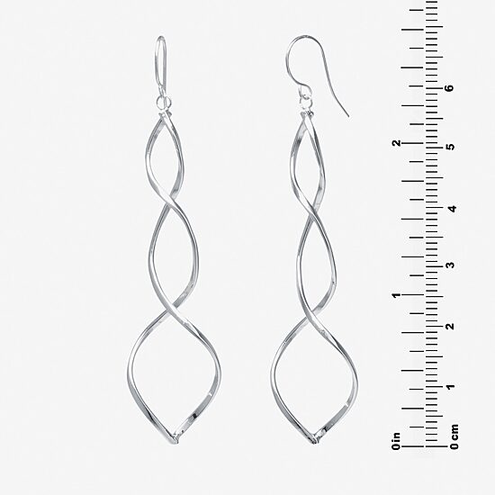 Silver Reflections Pure Silver Over Brass Drop Earrings