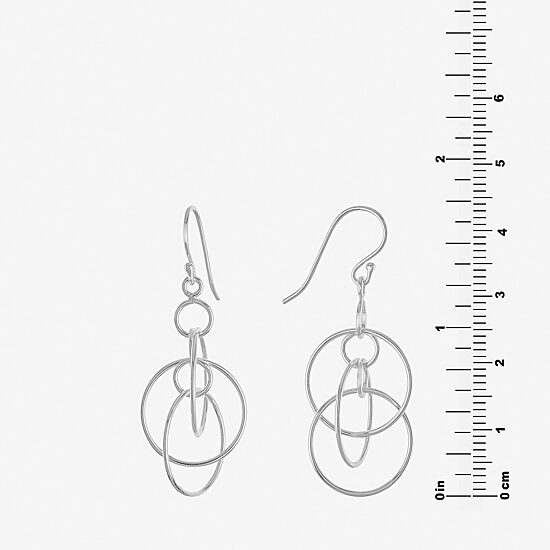 Silver Reflections Pure Silver Over Brass Drop Earrings
