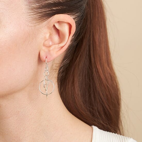 Silver Reflections Pure Silver Over Brass Drop Earrings