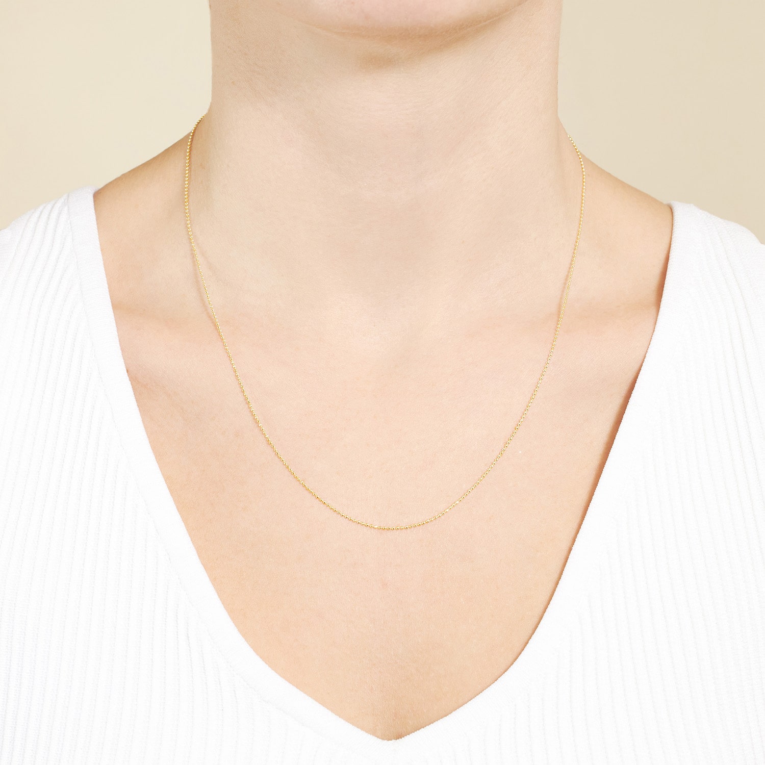 Silver Treasures Made In Italy Womens 14K Gold Over Silver 18 Inch Bead Chain Necklace