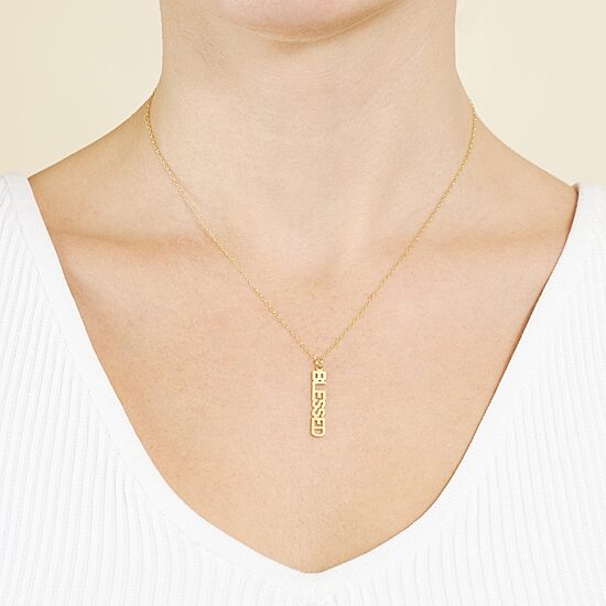 Silver Treasures Blessed Womens 14K Gold Over Silver 16 Inch Pendant Necklace