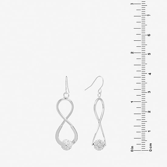 Sparkle Allure Womens Crystal Pure Silver Over Brass Drop Earrings