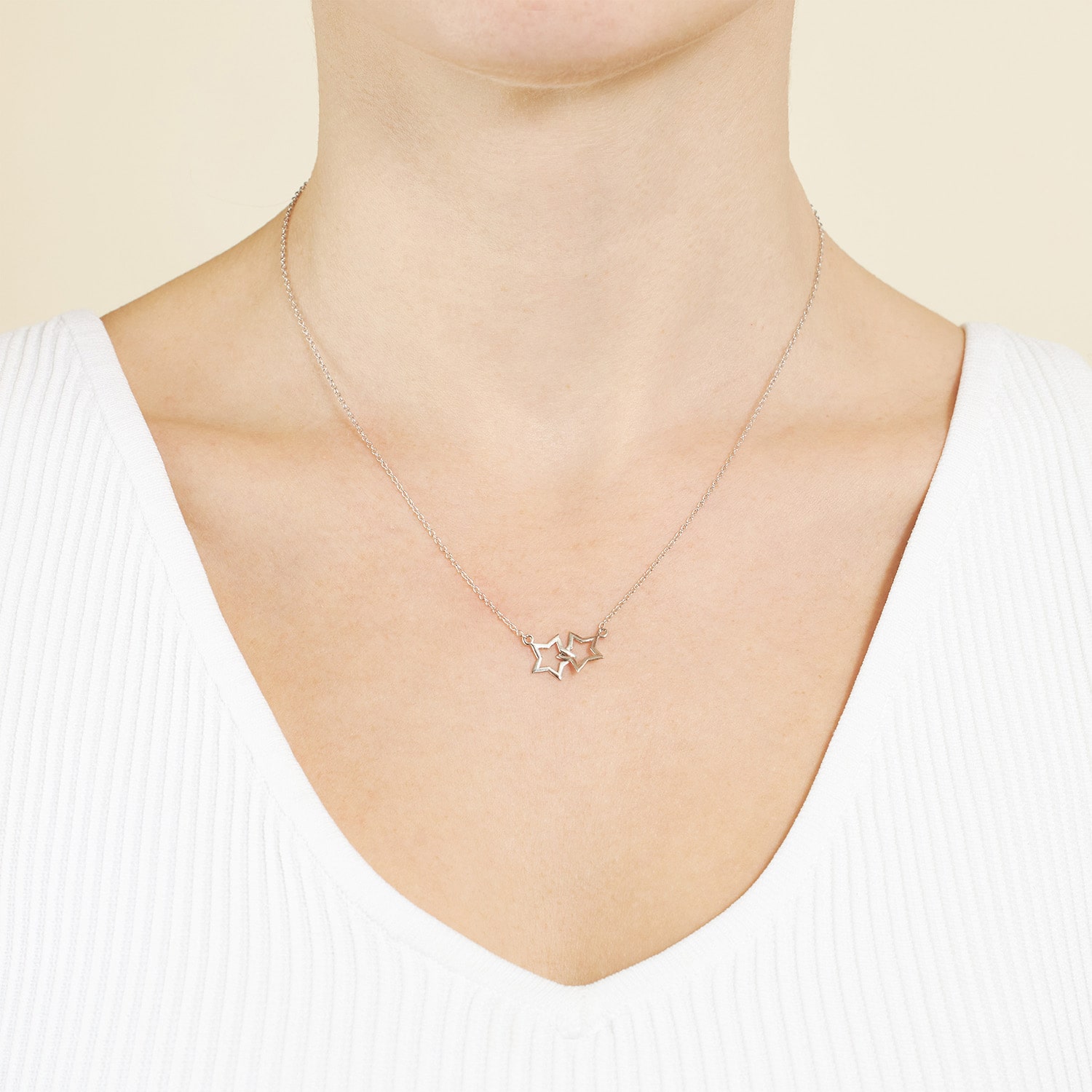 Silver Treasures Womens Sterling Silver Star 16 Inch Pendant Necklace