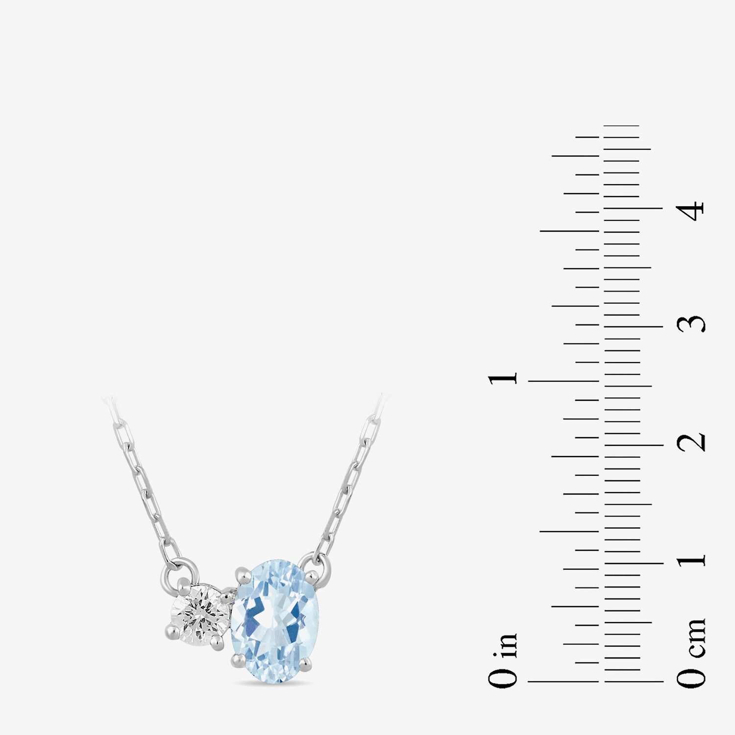 Toi Et Moi Womens Genuine Gemstone & 1/10 CT. T.W. Lab Grown Diamond 10K White Gold Oval Pendant Necklace