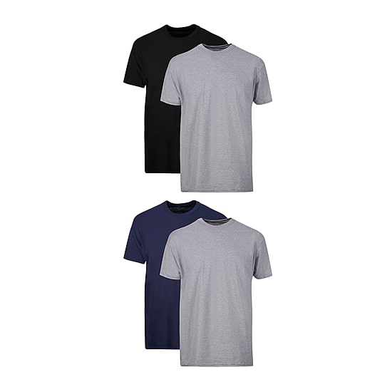 Hanes Comfortsoft Mens 4 Pack Short Sleeve Crew Neck Moisture Wicking T-Shirt