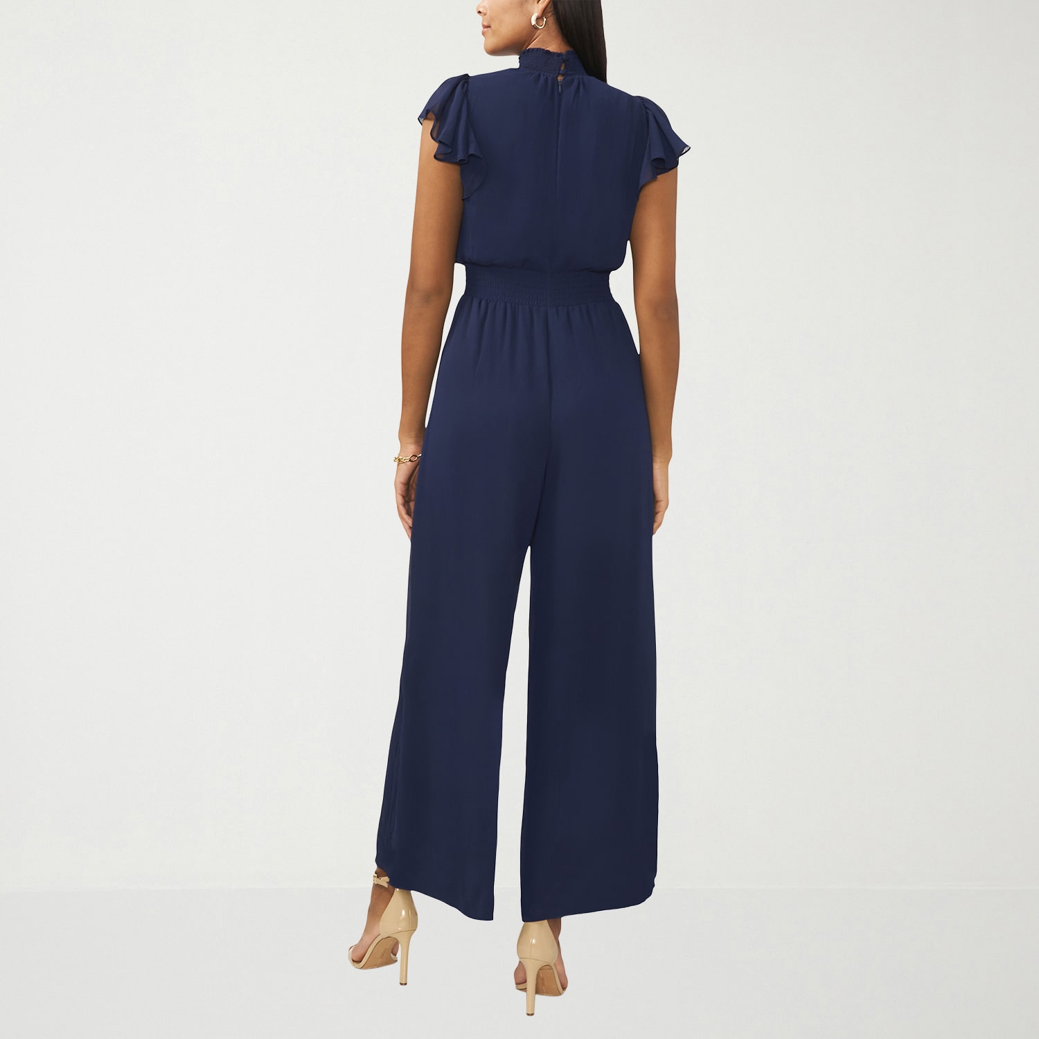 MSK Womens Mock Neck Short Sleeve Jumpsuit