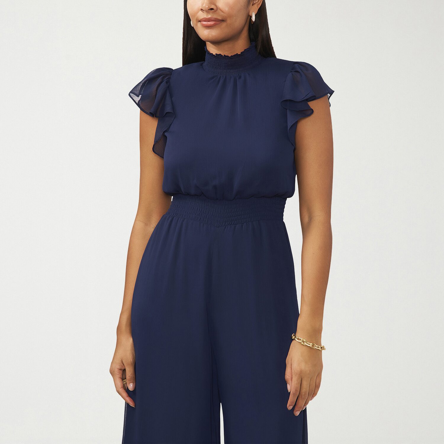 MSK Womens Mock Neck Short Sleeve Jumpsuit