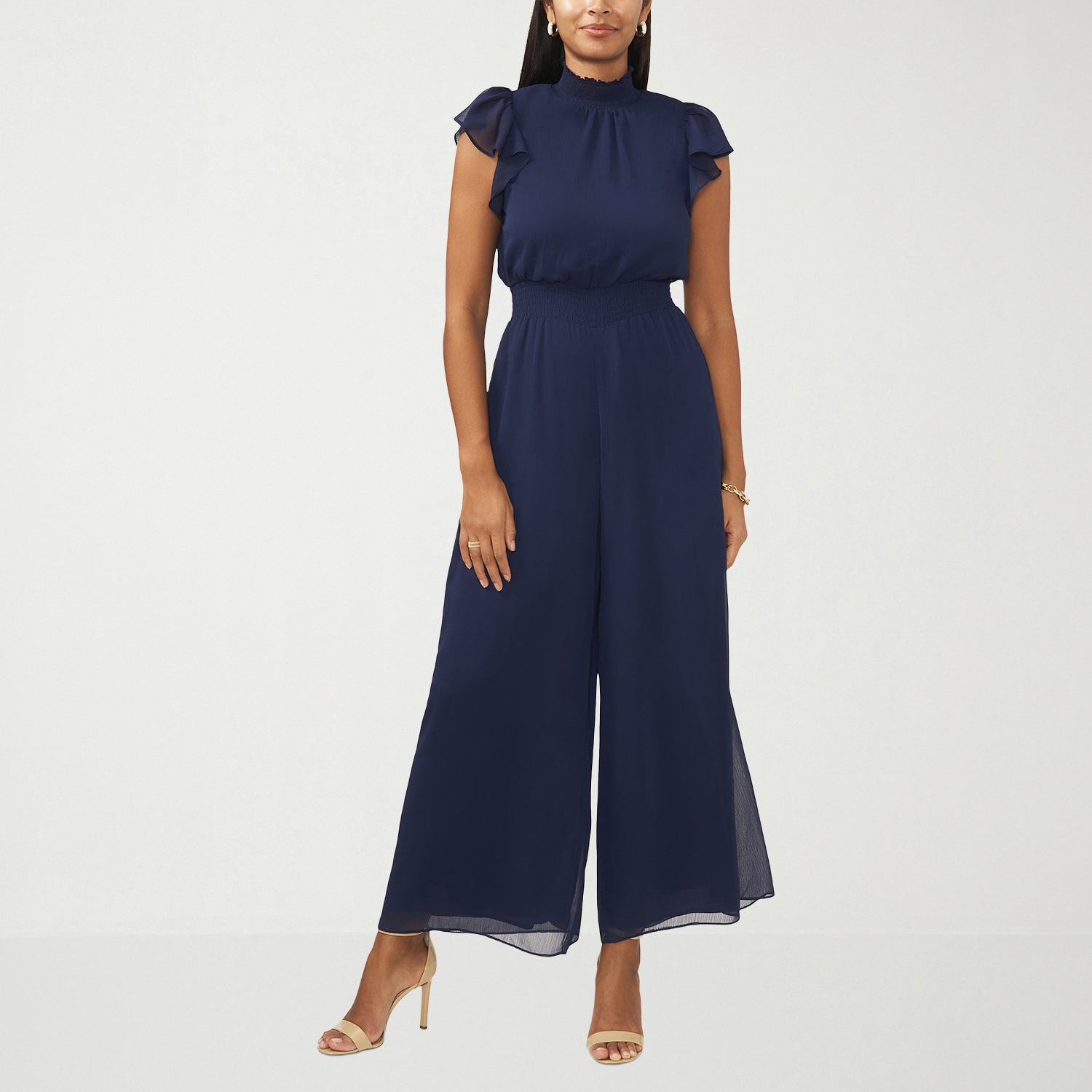 MSK Womens Mock Neck Short Sleeve Jumpsuit