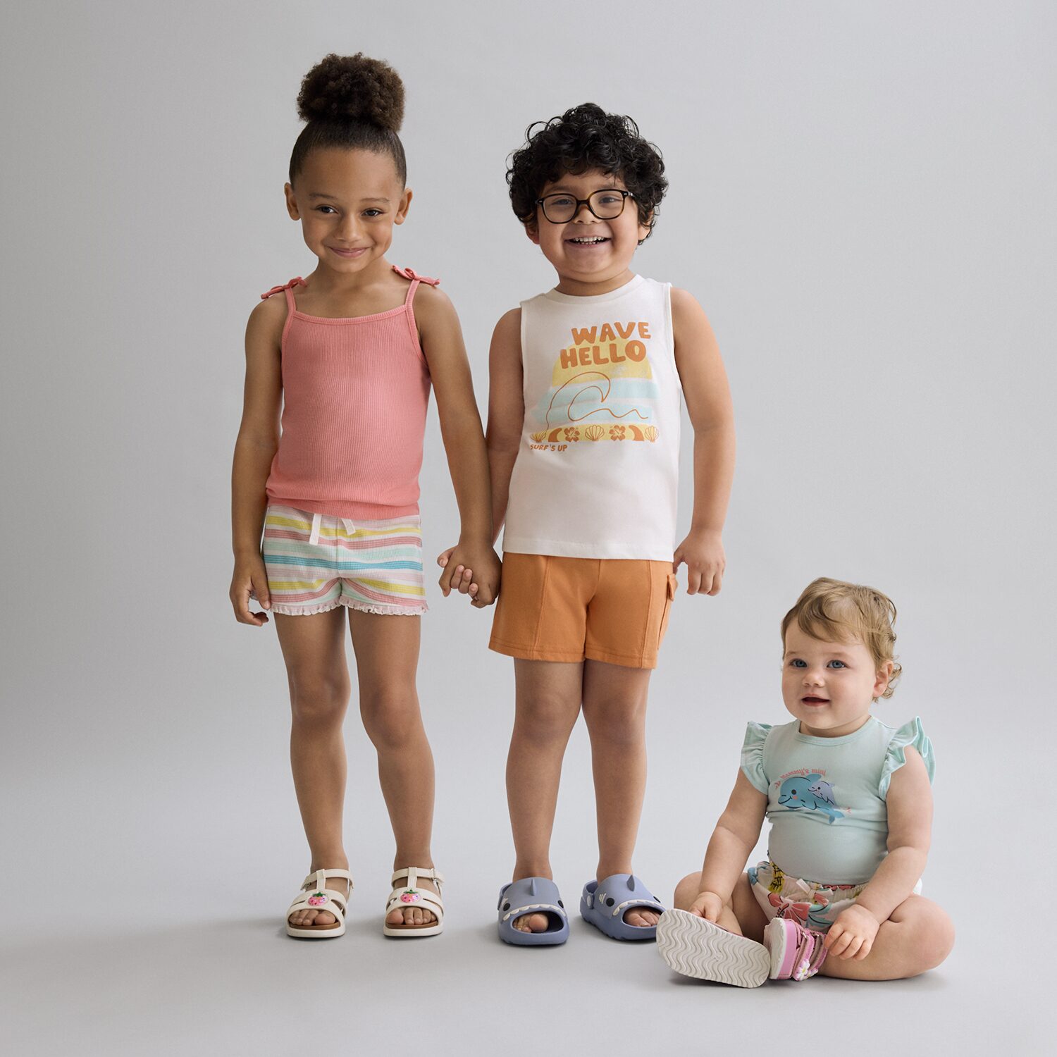 Okie Dokie Baby Girls Round Neck Sleeveless Bodysuit