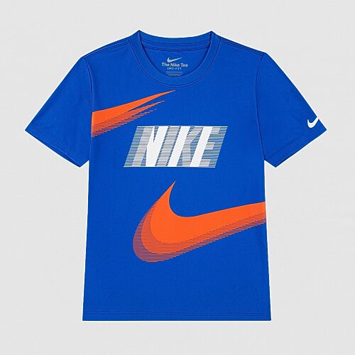 Nike Little Boys Crew Neck Short Sleeve Regular Fit Graphic T-Shirt, 6, Blue