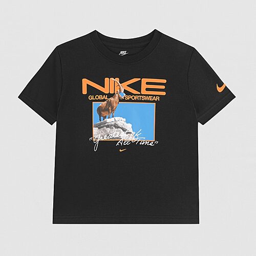 Nike Little Boys Crew Neck Short Sleeve Regular Fit Graphic T-Shirt, 7, Black