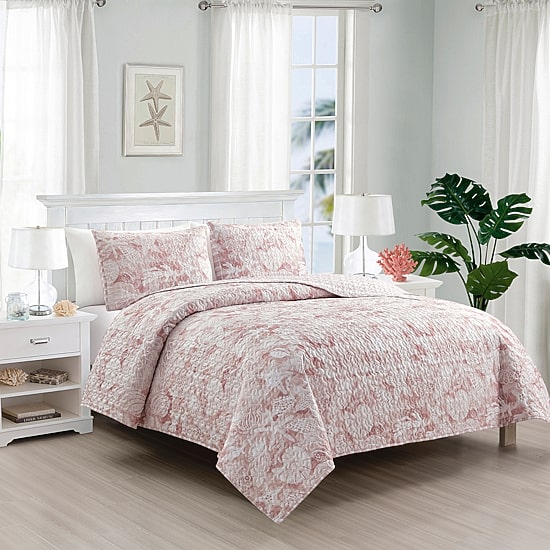Richmond Park Cabana Coral 3-pc. Quilt Set