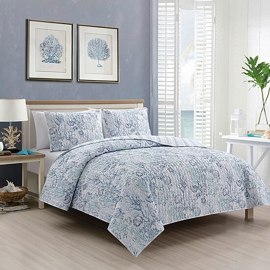 Richmond Park Cabana Coral 3-pc. Quilt Set