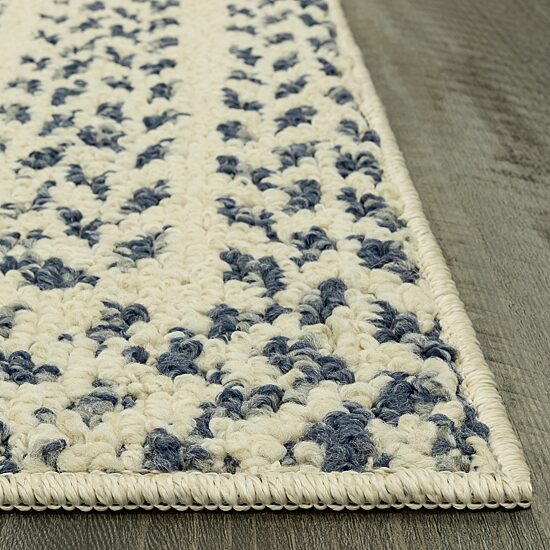 Maples Blue Braided Squares Indoor Rectangular Accent Rug