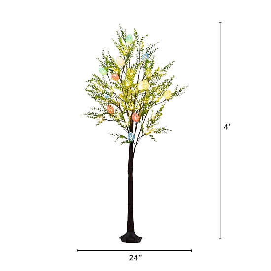Nearly Natural 4ft Easter Egg Twig With Greens Lighted Indoor Artificial Tree