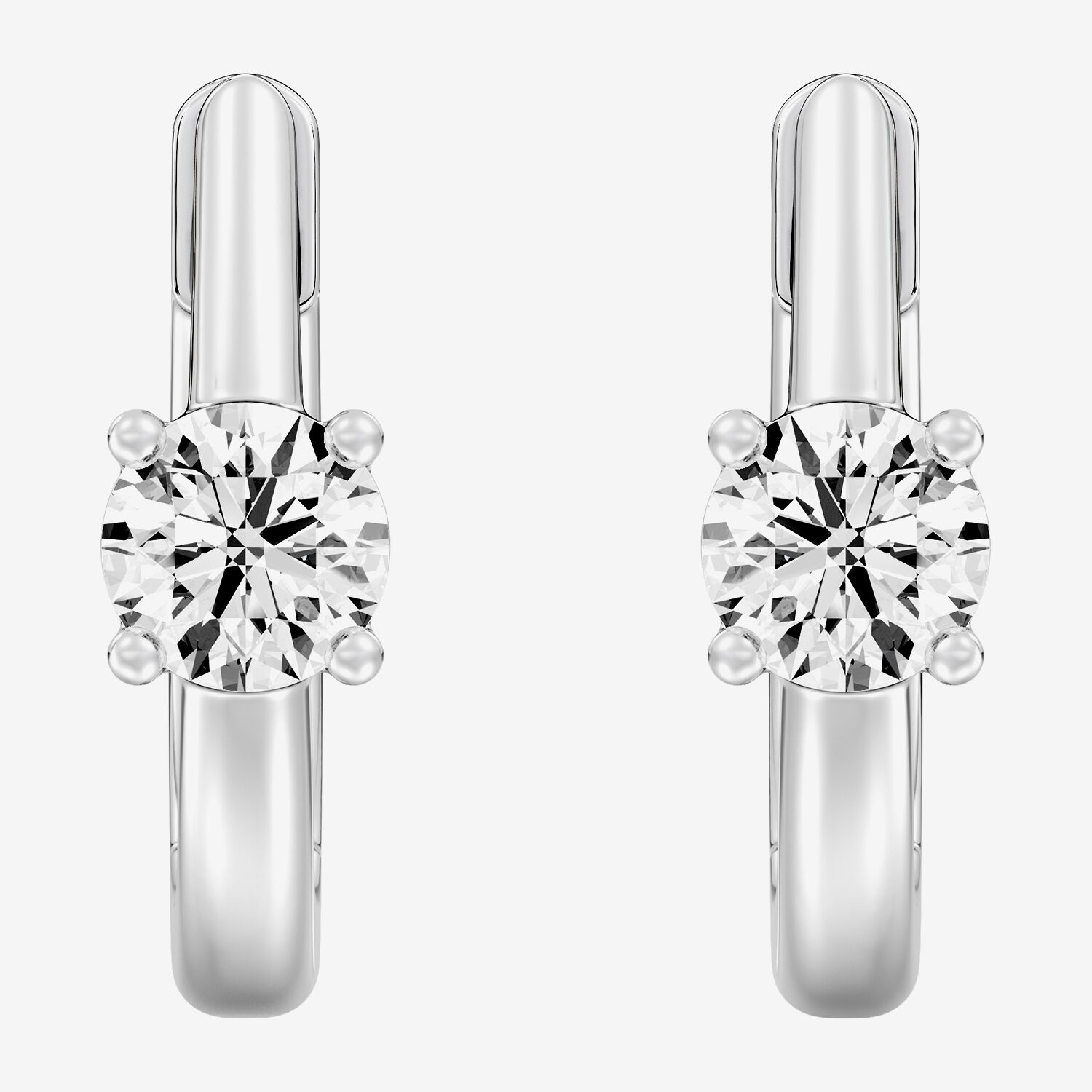 (F/Si1-Si2) Womens 5/8 CT. T.W. Lab Grown White Diamond 14K Gold Over Silver or Sterling 15.2mm Round Hoop Earrings