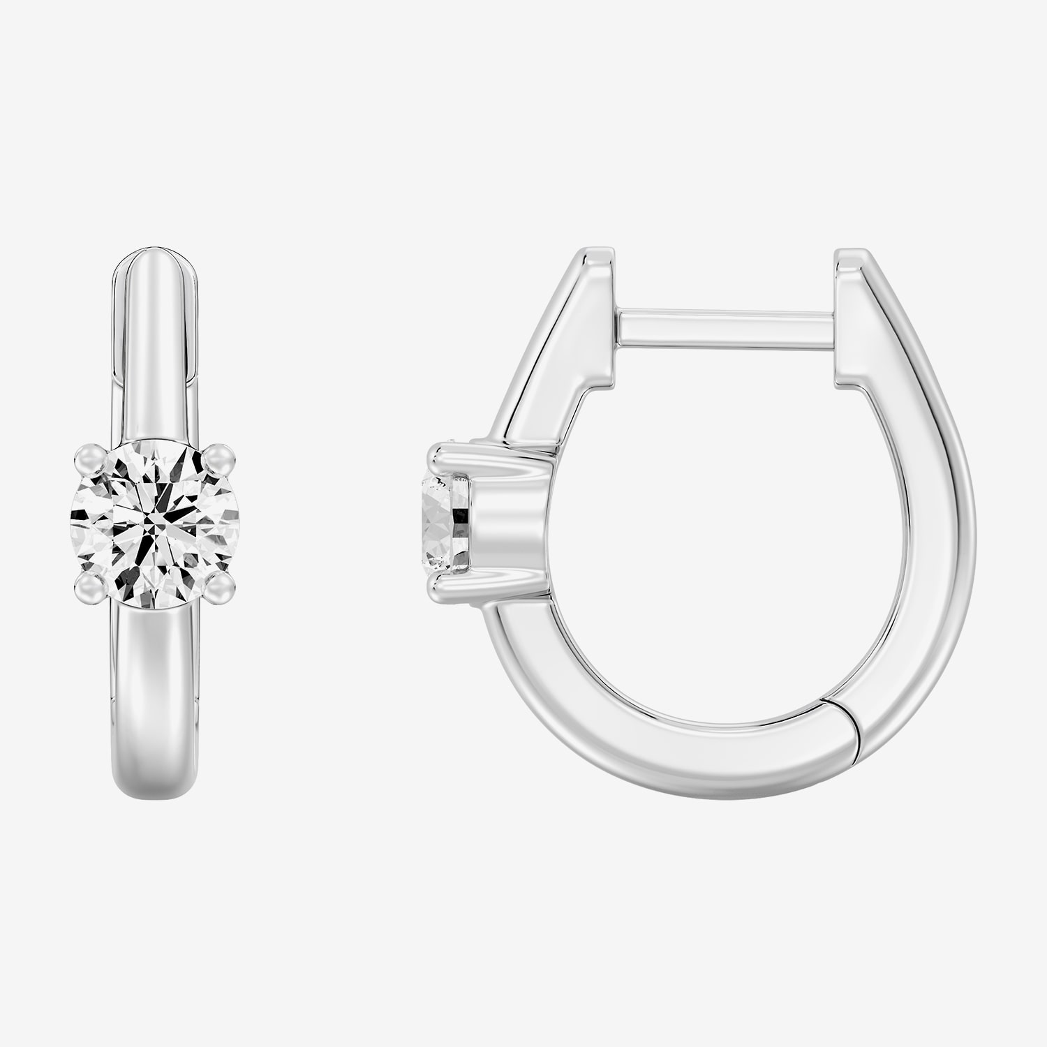 (F/Si1-Si2) Womens 5/8 CT. T.W. Lab Grown White Diamond 14K Gold Over Silver or Sterling 15.2mm Round Hoop Earrings
