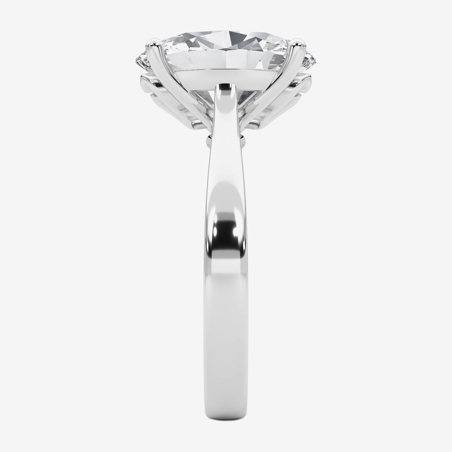 Grown Gorgeous (F / Vs2) Womens 4 / CT. T.W. Lab White Diamond 14K Gold Oval Solitaire Engagement Ring