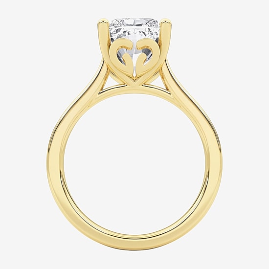 Grown Gorgeous (F / Vs2) Womens 3 3/4 CT. T.W. Lab Grown White Diamond 14K Gold Rectangular Solitaire Engagement Ring