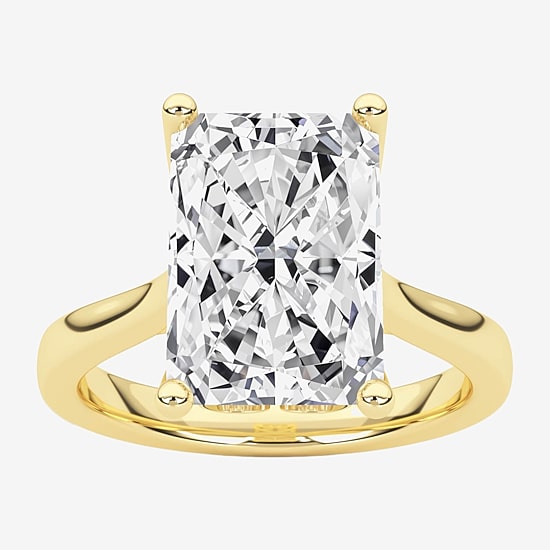 Grown Gorgeous (F / Vs2) Womens 3 3/4 CT. T.W. Lab Grown White Diamond 14K Gold Rectangular Solitaire Engagement Ring