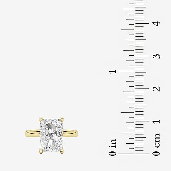 Grown Gorgeous (F / Vs2) Womens 3 3/4 CT. T.W. Lab Grown White Diamond 14K Gold Rectangular Solitaire Engagement Ring