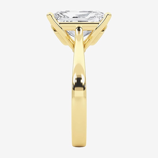 Grown Gorgeous (F / Vs2) Womens 3 3/4 CT. T.W. Lab Grown White Diamond 14K Gold Rectangular Solitaire Engagement Ring