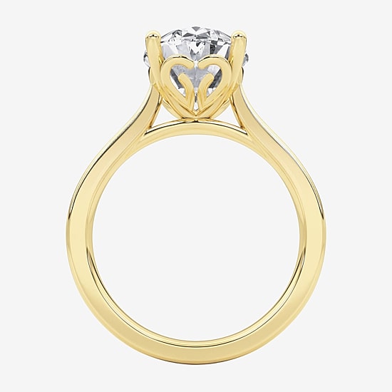 Grown Gorgeous (F / Vs2) Womens 3 3/4 CT. T.W. Lab Grown White Diamond 14K Gold Oval Solitaire Engagement Ring