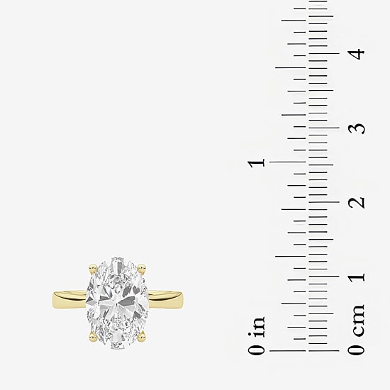 Grown Gorgeous (F / Vs2) Womens 3 3/4 CT. T.W. Lab Grown White Diamond 14K Gold Oval Solitaire Engagement Ring