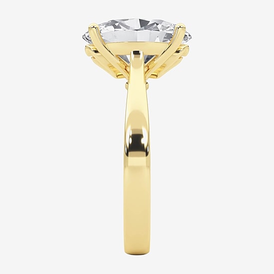 Grown Gorgeous (F / Vs2) Womens 3 3/4 CT. T.W. Lab Grown White Diamond 14K Gold Oval Solitaire Engagement Ring