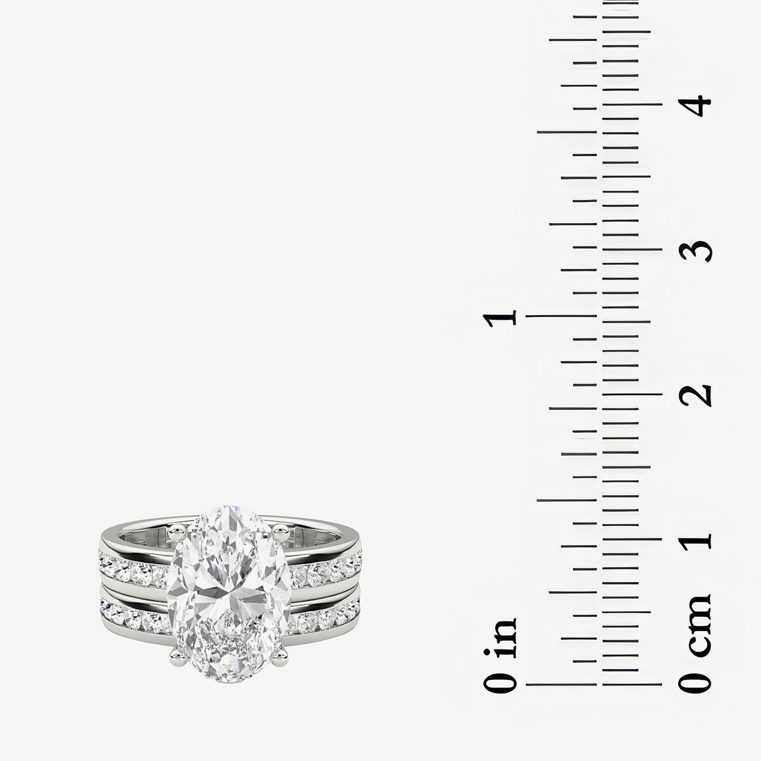 Grown Gorgeous (F / Vs2) Womens 1/ CT. T.W. Lab White Diamond 14K Gold Oval Side Stone Bridal Set