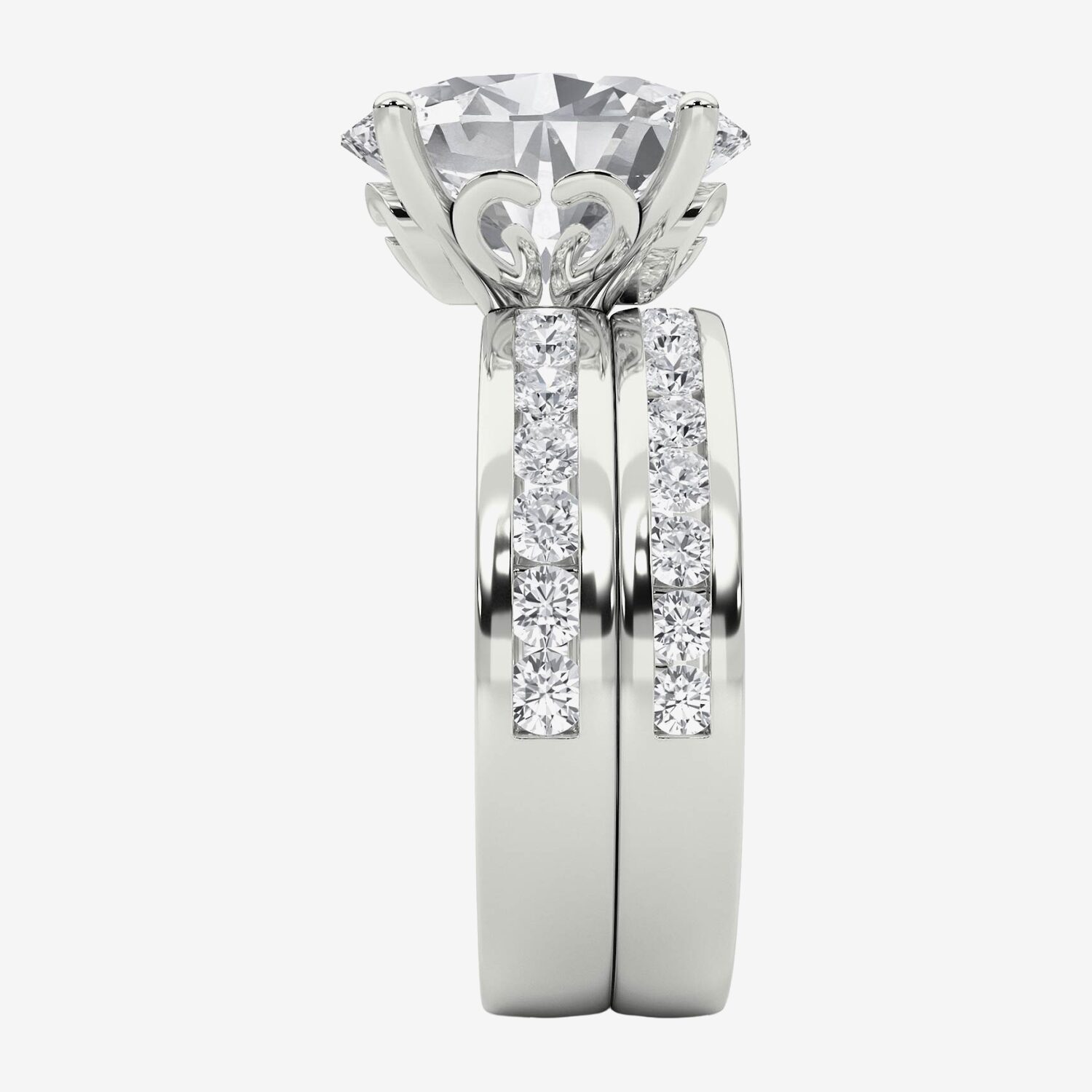 Grown Gorgeous (F / Vs2) Womens 1/ CT. T.W. Lab White Diamond 14K Gold Oval Side Stone Bridal Set