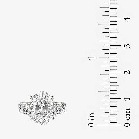 Grown Gorgeous (F / Vs2) Womens 4 5/8 Ct. T.W. Lab Grown White Diamond 14K Gold Oval Side Stone Bridal Set