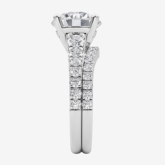Grown Gorgeous (F / Vs2) Womens 4 5/8 Ct. T.W. Lab Grown White Diamond 14K Gold Round Side Stone Bridal Set
