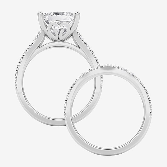 Grown Gorgeous (F / Vs2) Womens 4 5/8 Ct. T.W. Lab Grown White Diamond 14K Gold Side Stone Bridal Set