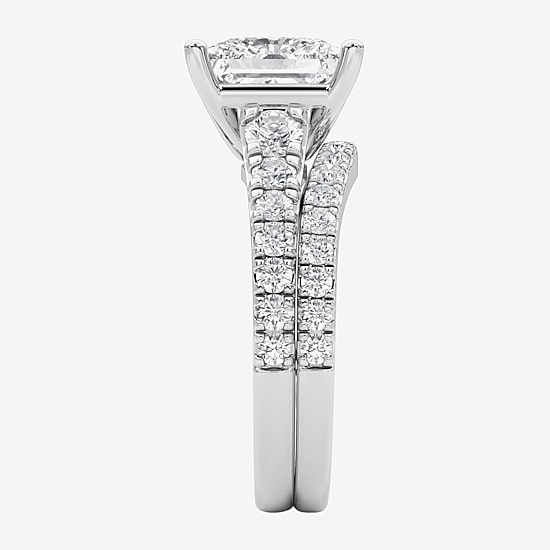 Grown Gorgeous (F / Vs2) Womens 4 5/8 Ct. T.W. Lab Grown White Diamond 14K Gold Side Stone Bridal Set