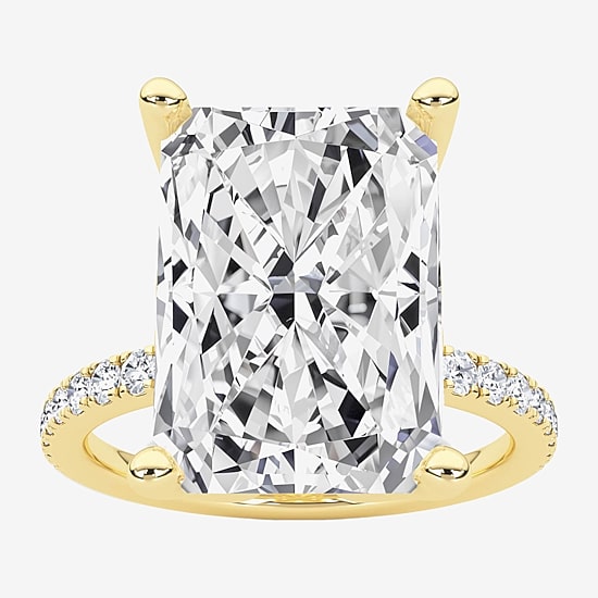 Grown Gorgeous (F / Vs2) Womens 7 Ct.T.W. Lab Grown White Diamond 14K Gold Rectangular Side Stone Engagement Ring