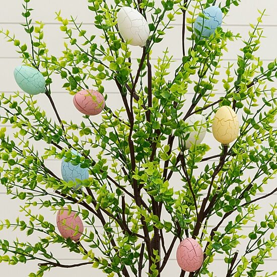 Nearly Natural 4ft Easter Egg Twig With Greens Lighted Indoor Artificial Tree