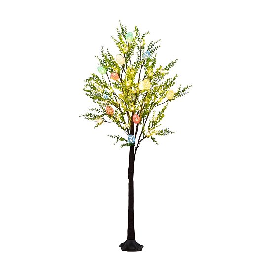 Nearly Natural 4ft Easter Egg Twig With Greens Lighted Indoor Artificial Tree