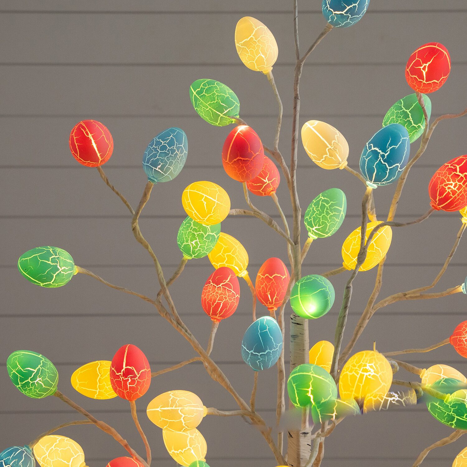 Nearly Natural 4ft Easter Twig Lighted Indoor Artificial Tree
