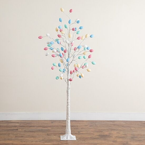 Nearly Natural 6ft Easter Twig Lighted Indoor Artificial Tree