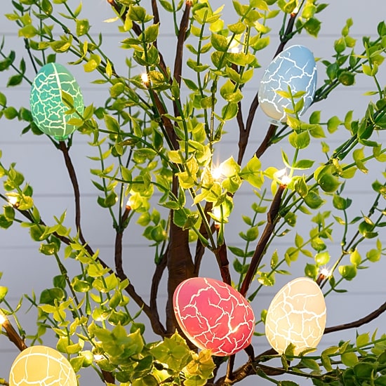 Nearly Natural 2ft Easter Egg Twig With Greens Indoor Artificial Tree