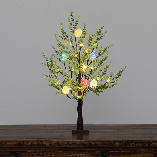 Nearly Natural 2ft Easter Egg Twig With Greens Indoor Artificial Tree