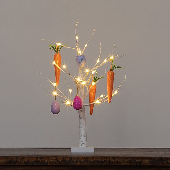 Nearly Natural 2ft Easter Egg And Carrots Ornament Twig Indoor Artificial Tree