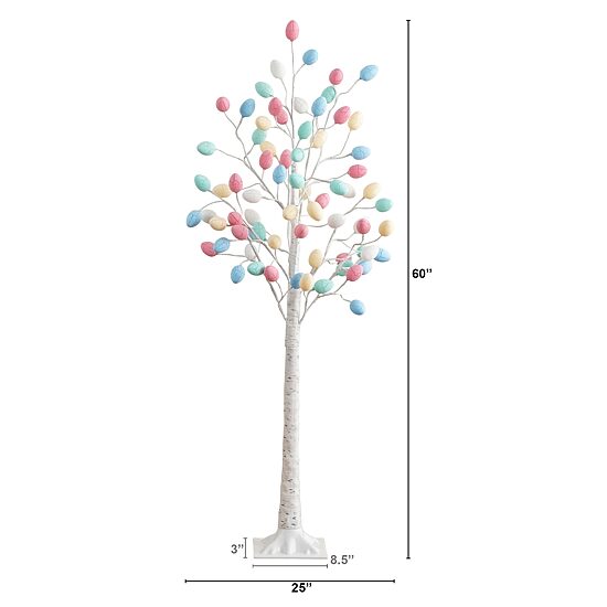 Nearly Natural 5ft Easter Twig Lighted Indoor Artificial Tree