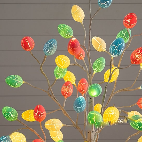 Nearly Natural 5ft Easter Twig Lighted Indoor Artificial Tree
