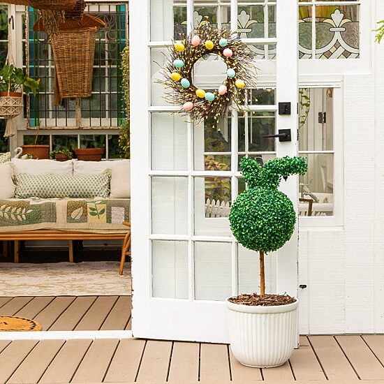 Nearly Natural 2-pc. 2ft Bunny Boxwood Topiary With Integrated Ground Stake Artificial Plant